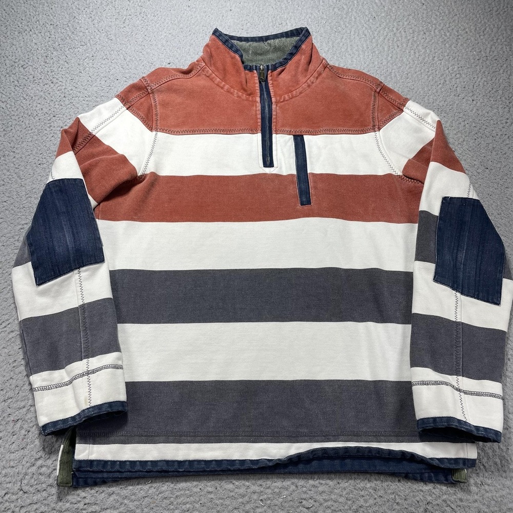 Fat Face Sweatshirt Mens Large Airlie 1/4 Zip Pullover Heavyweight‎ Multicolor